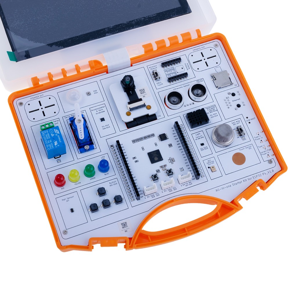 Set All-in-one Starter Kit for ESP32-P4 with Common Board design, 16 Modules and AI Lessons Set All-in-one Starter Kit for ESP32-P4 with Common Board design, 16 Modules and AI Lessons