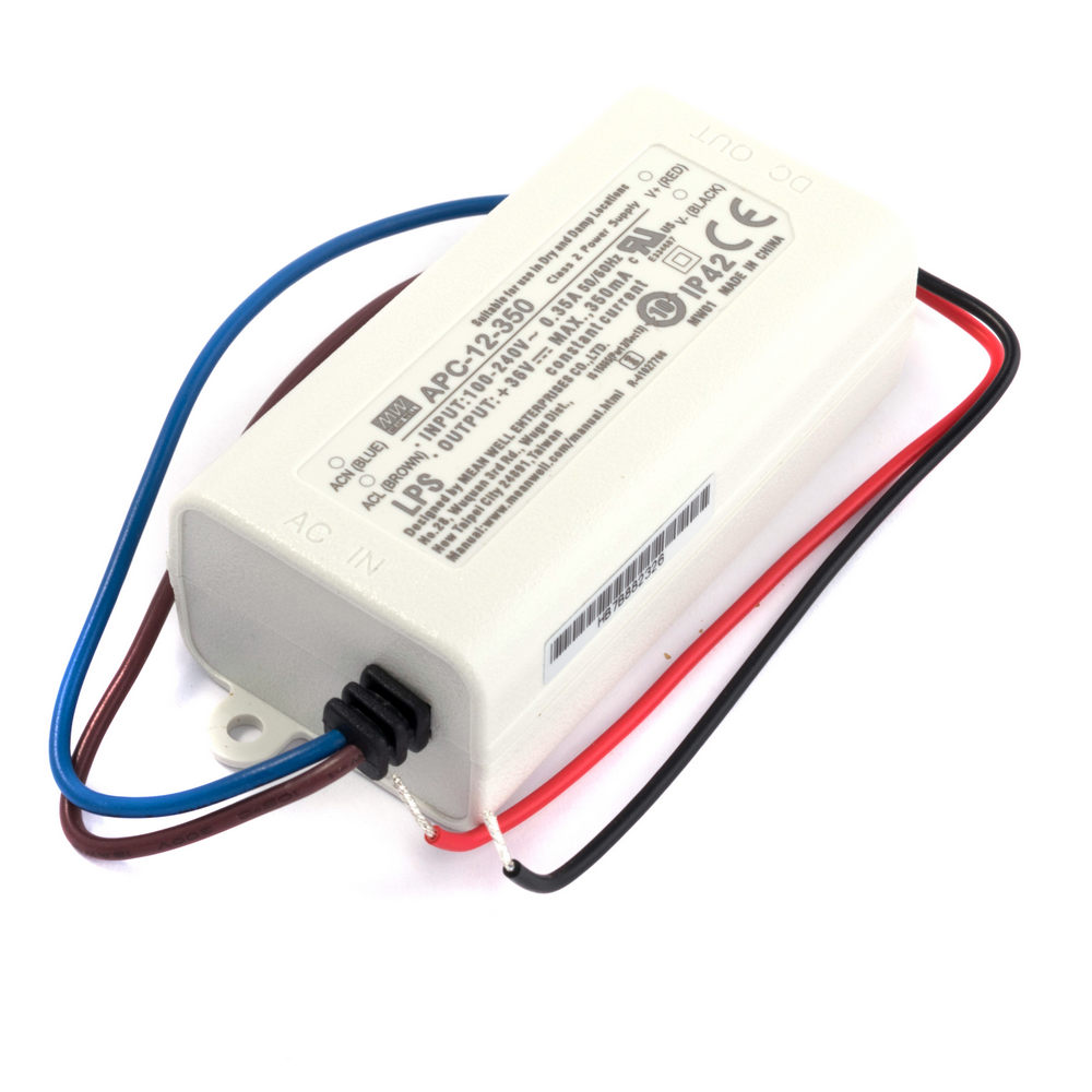 Mean Well APC-12-350 LED Treiber LED Schaltnetzteil 12,6W 9-36V 350mA Kompakt Kunststoffgehause Konstantstrom Mean Well APC-12-350 LED Treiber LED Schaltnetzteil 12,6W 9-36V 350mA Kompakt Kunststoffgehause Konstantstrom