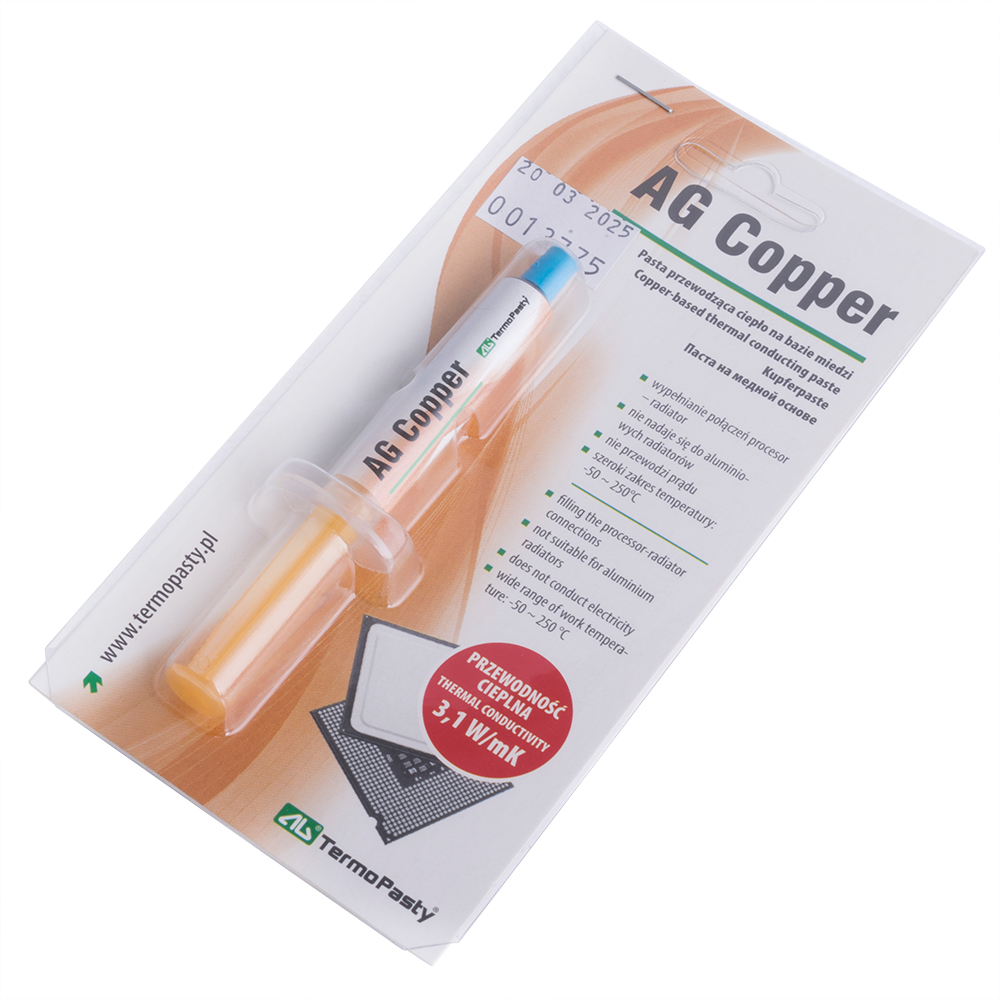 Wärmeleitpaste auf Kupferbasis Spritze 1,5ml 3,1W/mK -50..170°C CPU/GPU Kühlung Wärmeleitpaste auf Kupferbasis Spritze 1,5ml 3,1W/mK -50..170°C CPU/GPU Kühlung