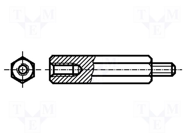 Abstandshalter (B3X5/BN3318-Bossard) mit Innen/Außengewinde М3/М3х5mm