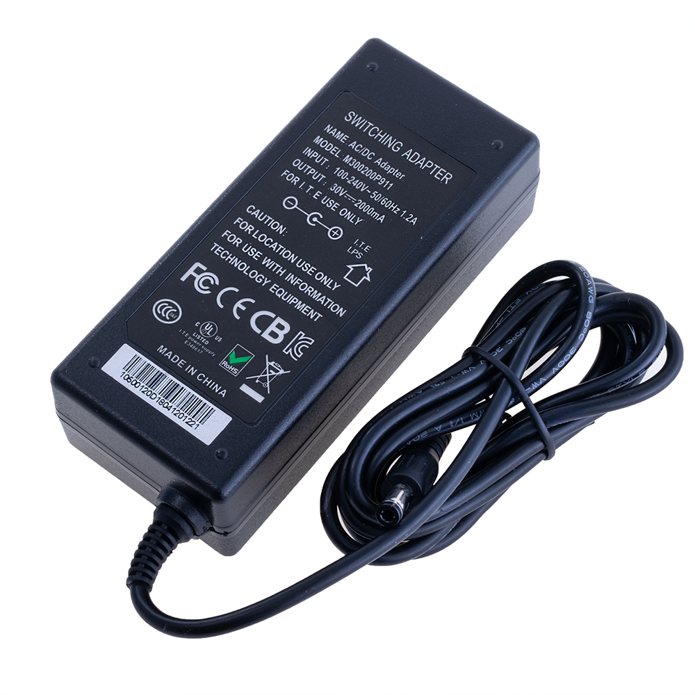 Блок живлення з вилкою 60W 30V, роз'єм:2.5x5.5мм M300200P911 Блок живлення з вилкою 60W 30V, роз'єм:2.5x5.5мм M300200P911