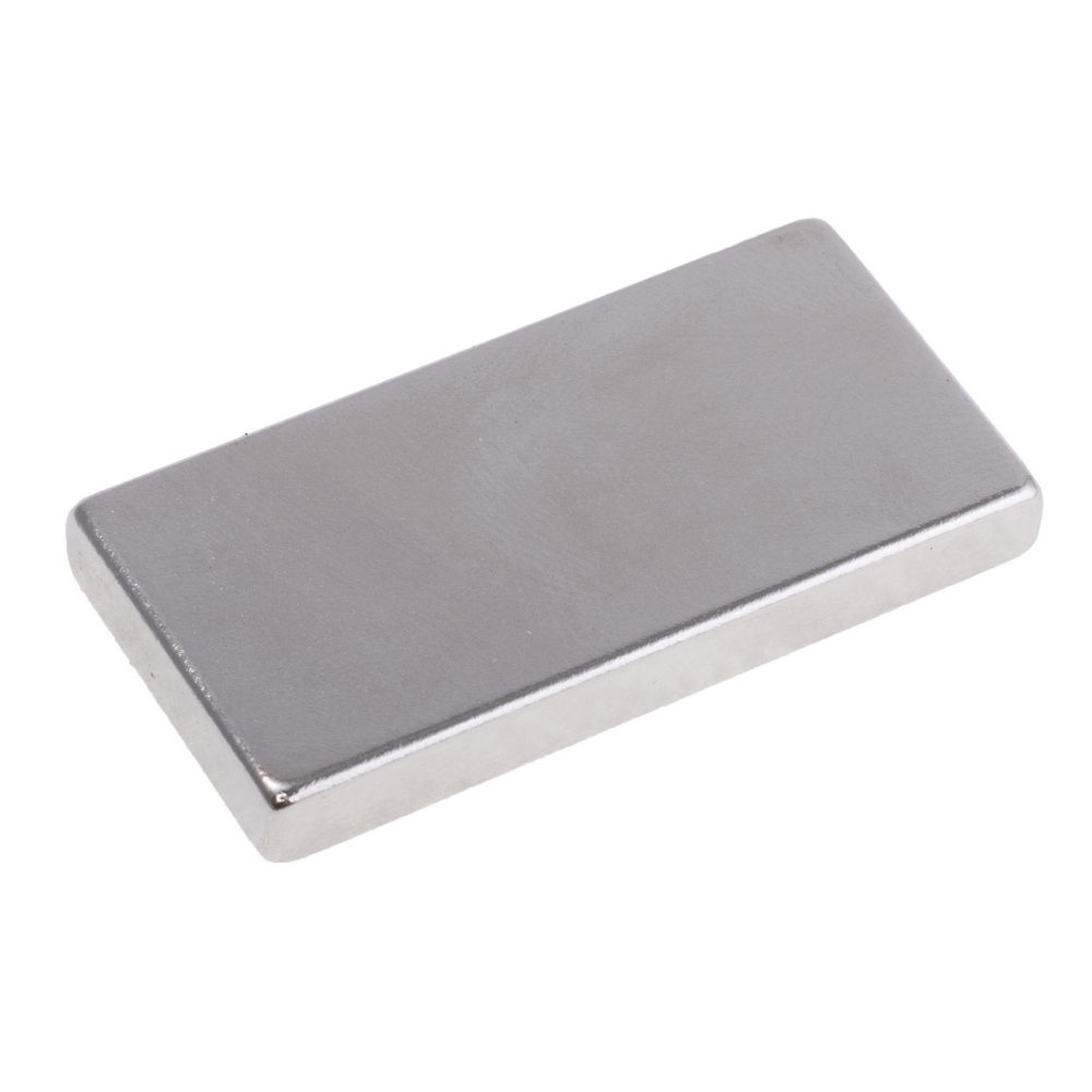 Neodym Magnet, Block 40 x 20 x 5 mm (N38), Ni+Cu+Ni (Nickel)