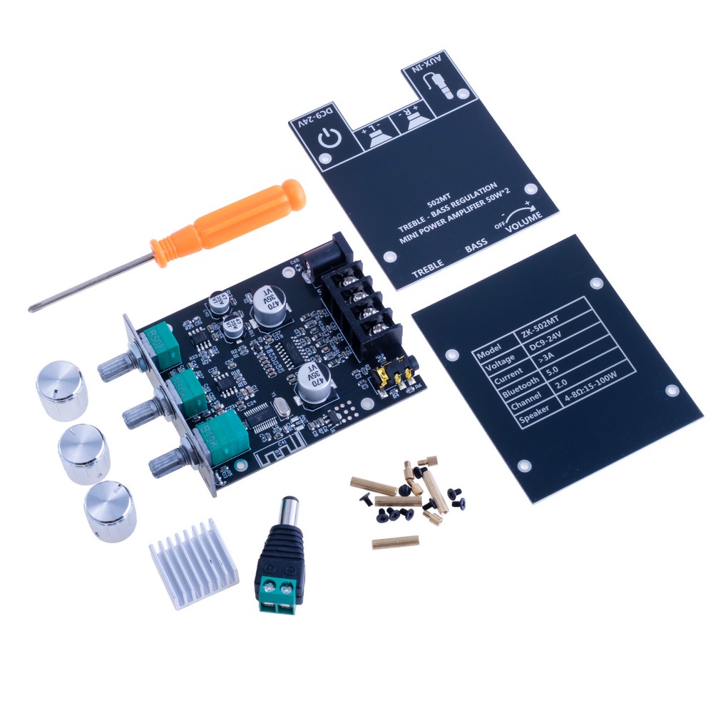 Wuzhi Audio MINI 2.0立体声蓝牙数字功放板模块多种输入 50W*2(502MT) Wuzhi Audio MINI 2.0立体声蓝牙数字功放板模块多种输入 50W*2(502MT)