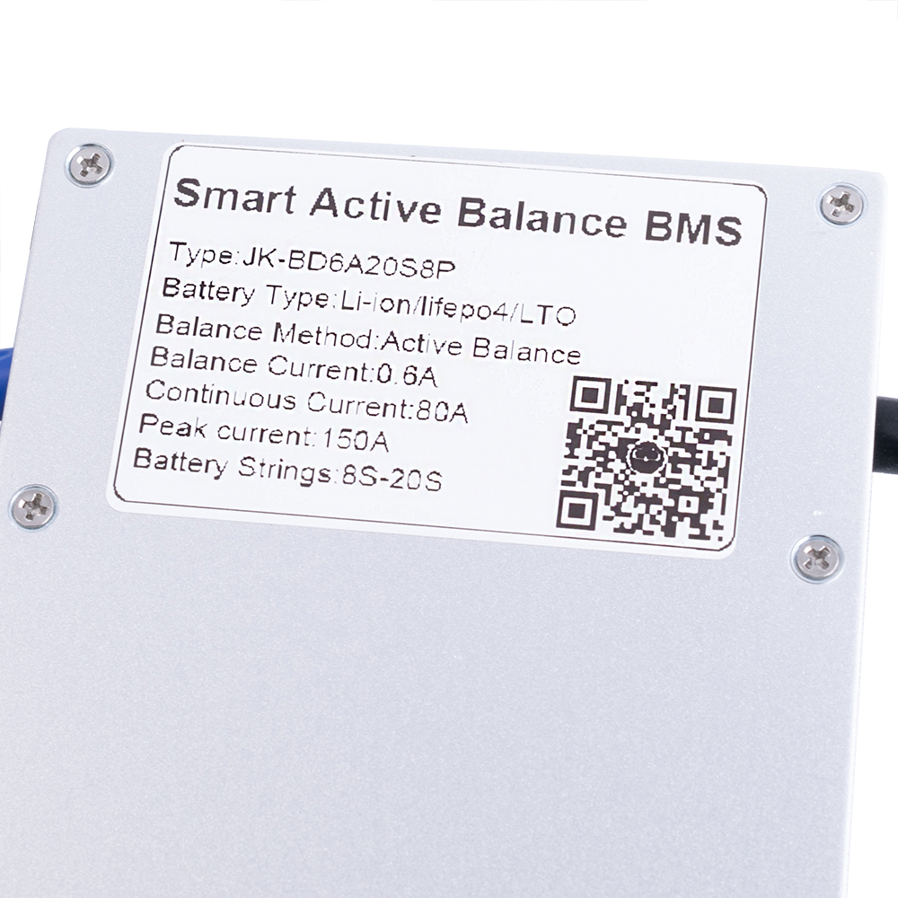 BMS JK-BD6A20S8P (Li-Ion/LiFePO4/LTO 8S-20S; Balancer 0.6A; Charge/Discharge: 80A; BT/RS485)