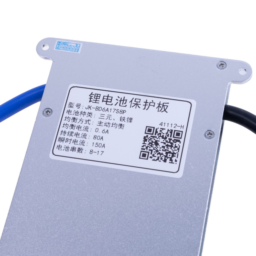 BMS JK-BD6A17S8P (Li-Ion/LiFePo4/LTO 8S-17S; Balancer 0.6A; Charge/Discharge: 80A; BT/RS485)