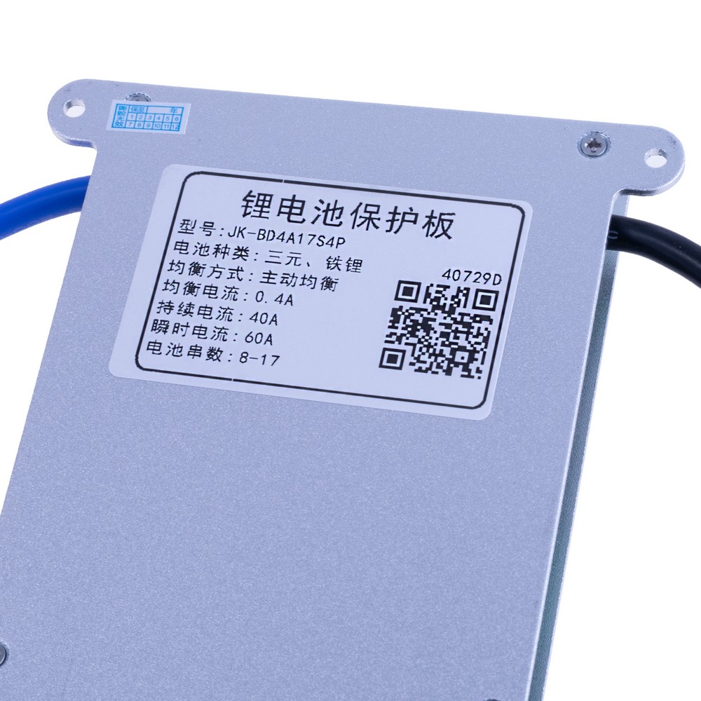 BMS JK-BD4A17S4P (Li-Ion/LiFePO4/LTO 8S-17S; Balancer 0.4A; Charge/Discharge: 40A; BT/RS485)