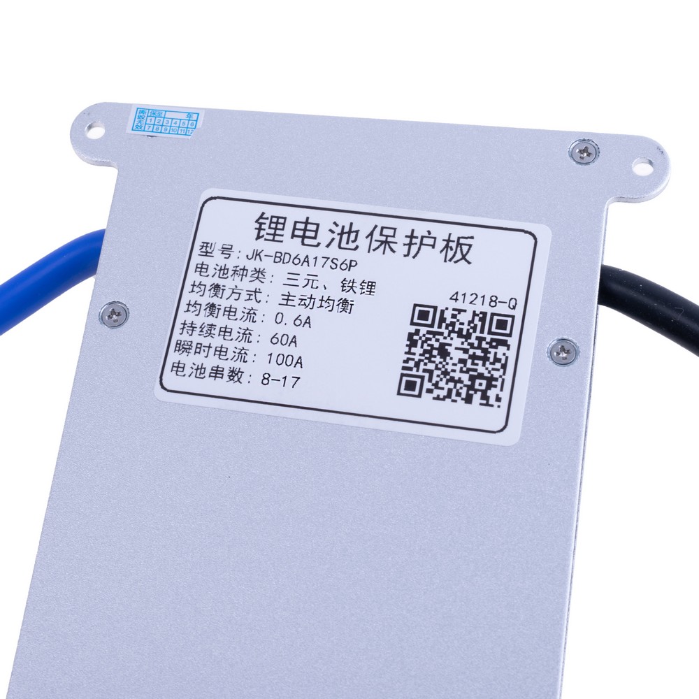 BMS JK-BD6A17S6P (Li-Ion/LiFePo4/LTO 8S-17S; Balancer 0.6A; Charge/Discharge: 60A; BT/RS485/Heating)