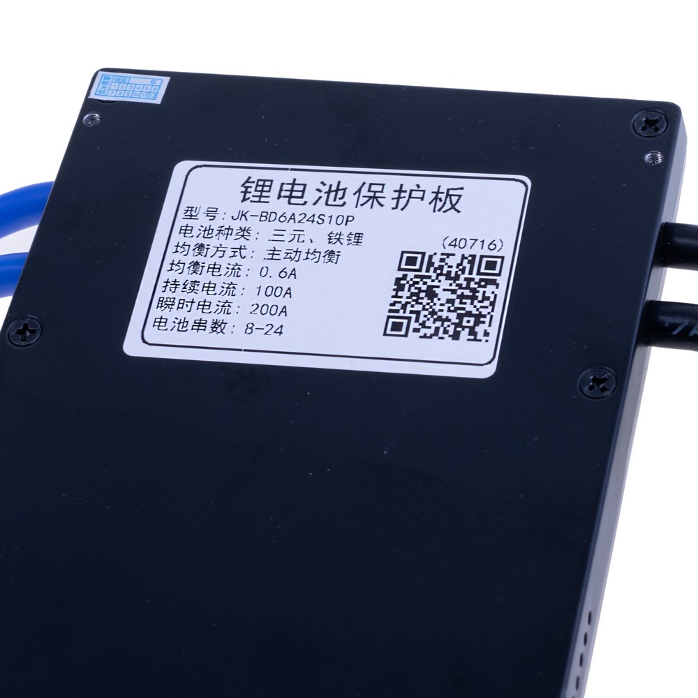 BMS JK-BD6A24S10P (Li-Ion/LiFePO4/LTO 8S-24S; Balancer 0.6A; Charge/Discharge: 100A; BT/RS485)