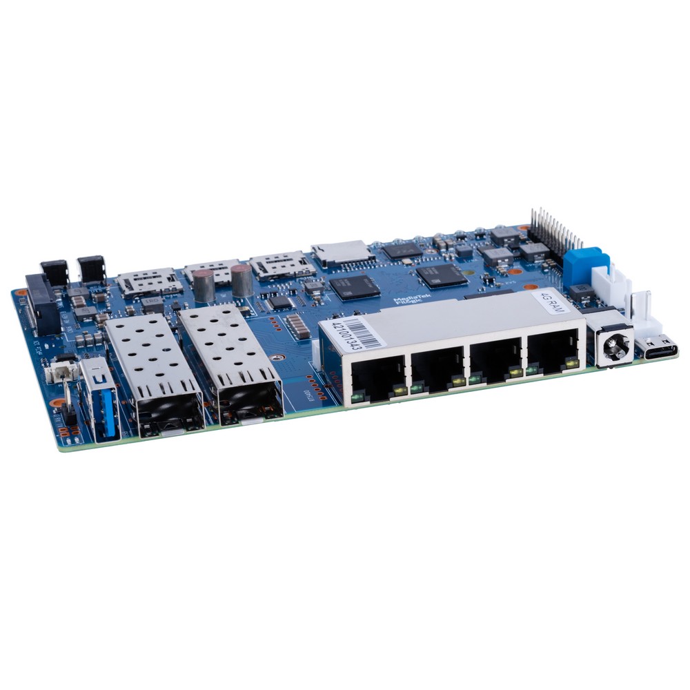 Router-Platine Banana Pi BPI-R4 mit Prozessor MediaTek MT7988A Quad-Core Cortex-A73 4G DDR+8G eMMC