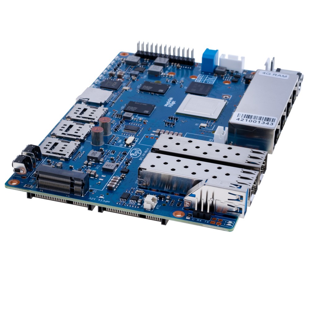 Router-Platine Banana Pi BPI-R4 mit Prozessor MediaTek MT7988A Quad-Core Cortex-A73 4G DDR+8G eMMC