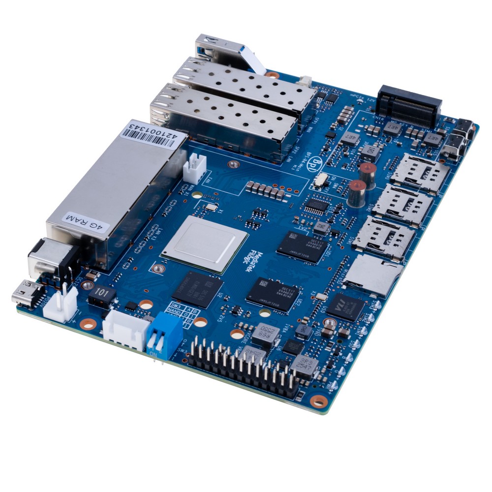 Router-Platine Banana Pi BPI-R4 mit Prozessor MediaTek MT7988A Quad-Core Cortex-A73 4G DDR+8G eMMC