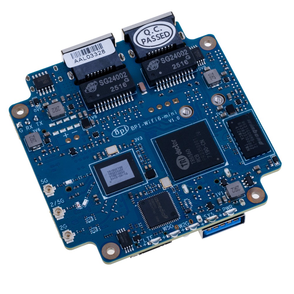 Mini-Router Banana Pi BPI-Wifi6 Mini Router Triductor TR6560+TR5220 Mini-Router Banana Pi BPI-Wifi6 Mini Router Triductor TR6560+TR5220