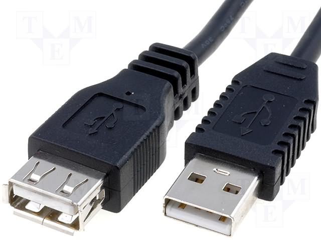 Kabel USBA-plug - USBA-jack Länge 3м, schwarz (CAB-USB2AAF / 3) (CABLE-143 / 3HS) Kabel USBA-plug - USBA-jack Länge 3м, schwarz (CAB-USB2AAF / 3) (CABLE-143 / 3HS)