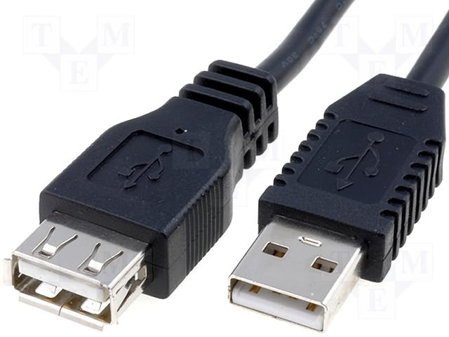 Kabel USBA-plug - USBA-jack Lange 0,6 m, schwarz (KPO2783A-0.6)