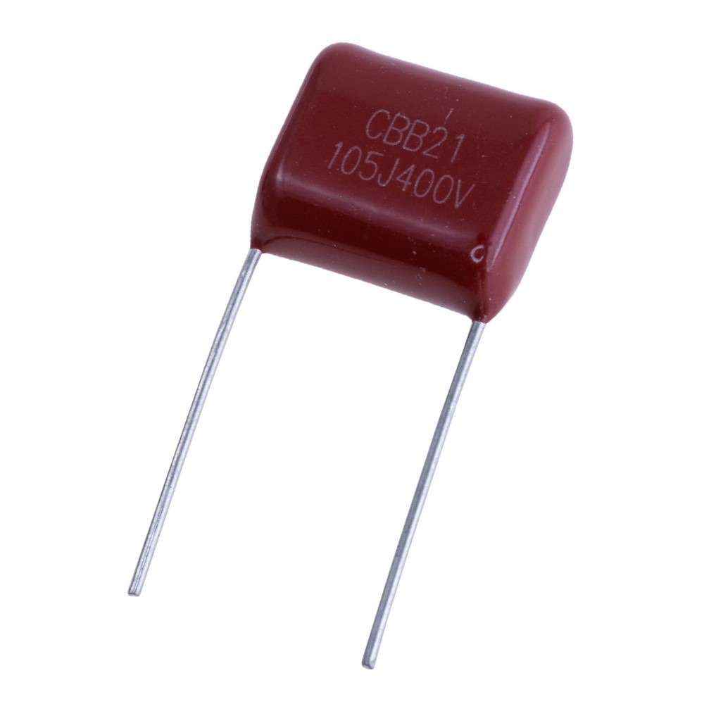 CBB21 1µF 400VAC J(±5%), P=15mm, 17x15x8mm CBB21-105J400VP15 конденсатор плівковий