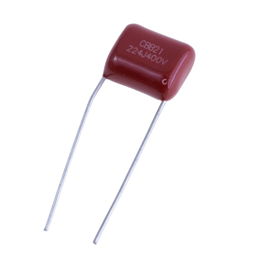 CBB21 220nF 400VAC J(±5%), P=10mm, 12x10x6mm CBB21-224J400VP10 конденсатор плівковий
