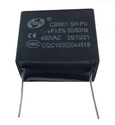 4,5uF 450VAC ±5% CBB61 37,5x22x31, конденсатор пусковий CBB61-455J450V 4,5uF 450VAC ±5% CBB61 37,5x22x31, конденсатор пусковий CBB61-455J450V