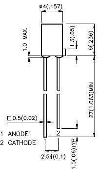 LED 4mm gelb 590nm, 100° (L-1413YDT Kingbright)