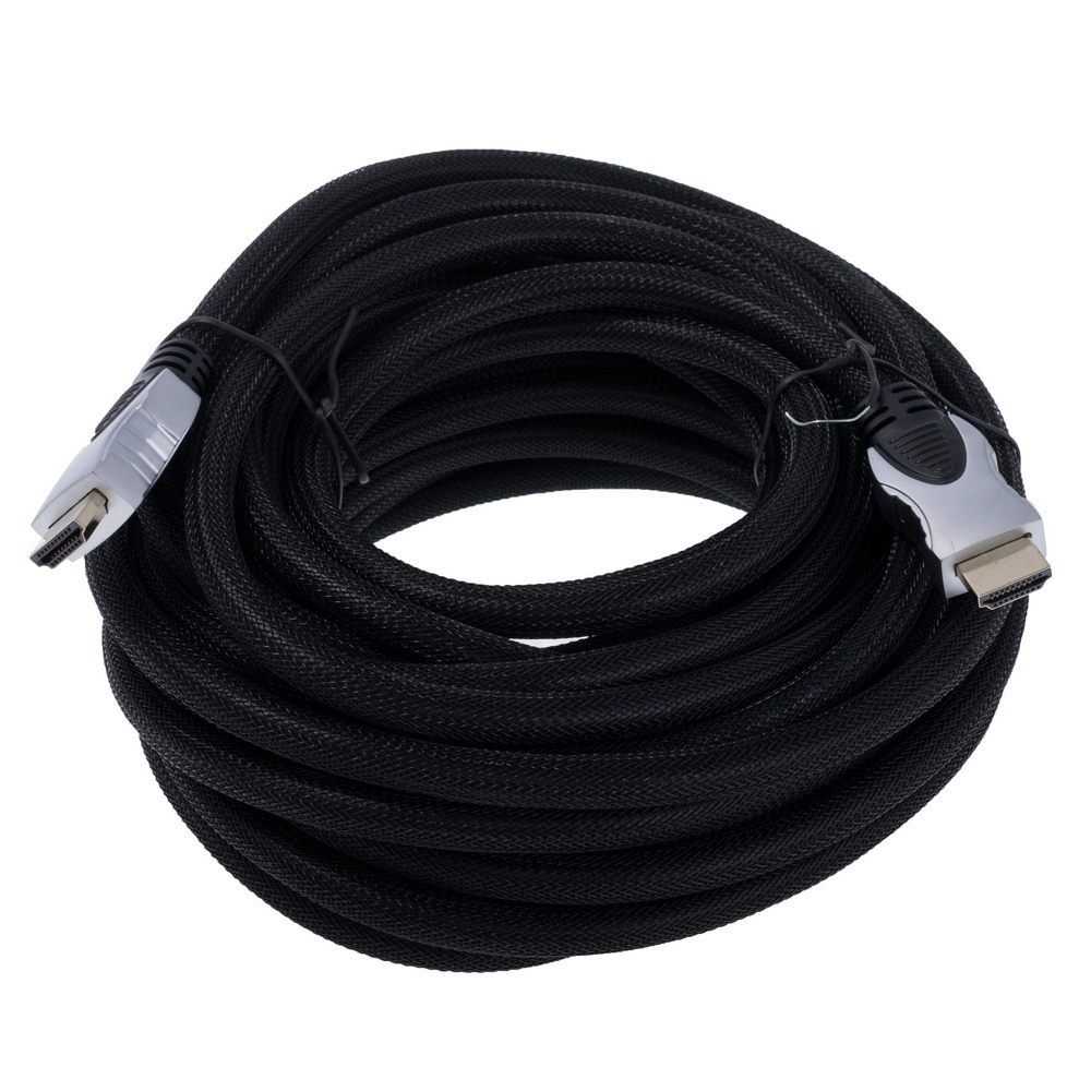 Kabel HDMI 1.4, Stecker HDMI von beiden Seiten, Laenge 10m, grau-schwarz (CG573A-100-PB) Kabel HDMI 1.4, Stecker HDMI von beiden Seiten, Laenge 10m, grau-schwarz (CG573A-100-PB)