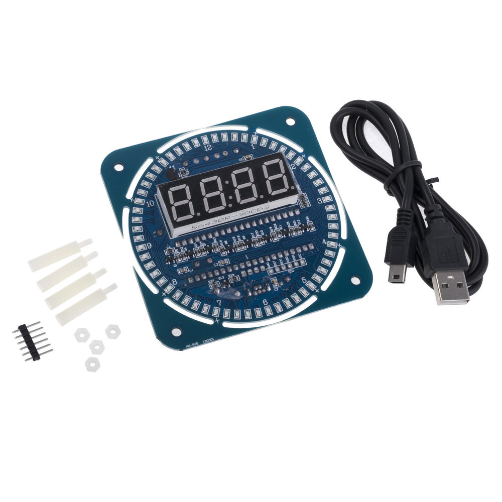 Часы на DS1302. Резервное питание. Эффект аналоговой стрелки. Собранные на SMD светодиодах УЦЕКА Часы на DS1302. Резервное питание. Эффект аналоговой стрелки. Собранные на SMD светодиодах УЦЕКА