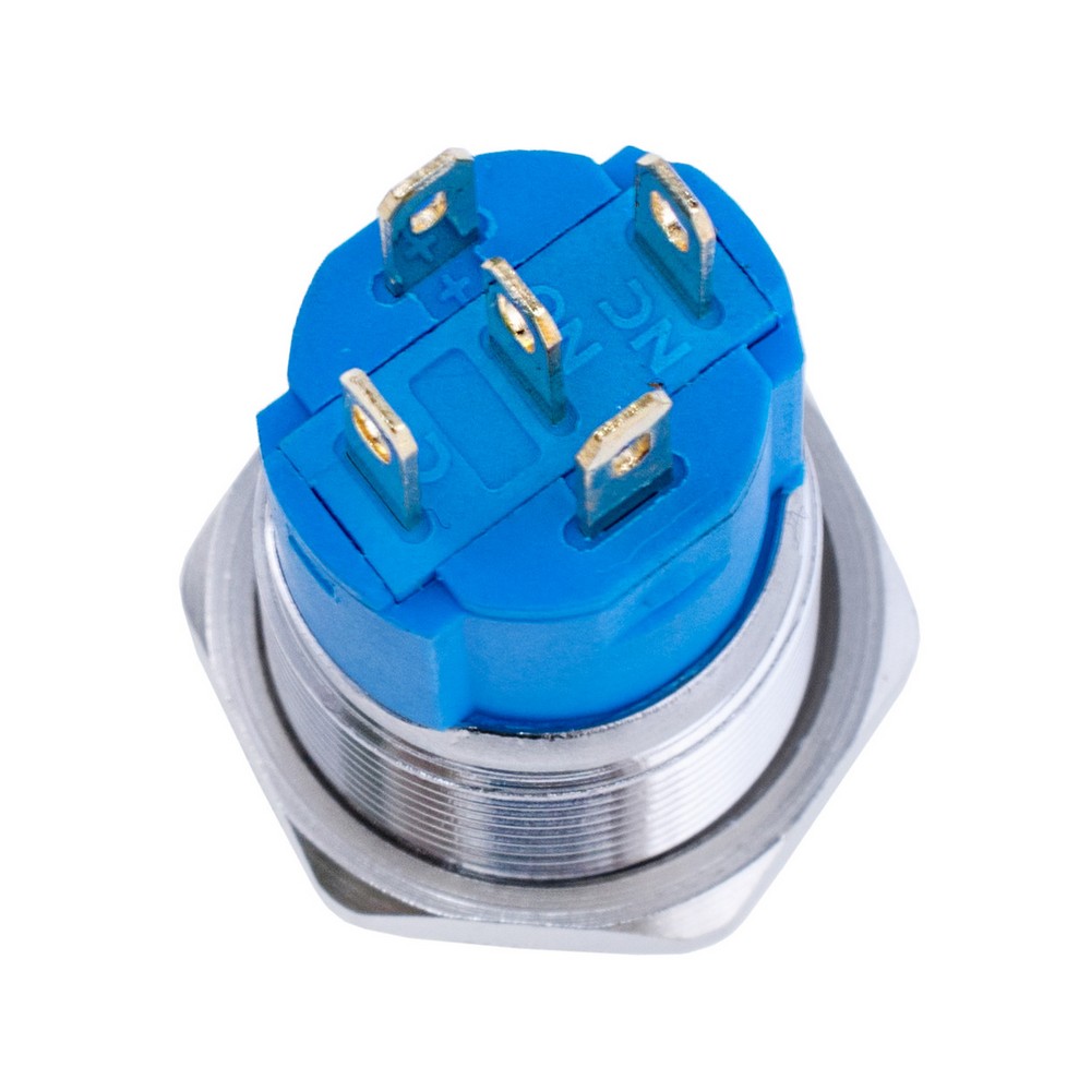 Кнопка антивандальна без фіксації SPDT з червоним підсвічуванням 12V, LAS3-16F- 11DM/S