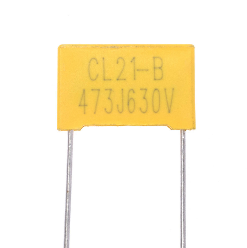 CL21 47nF 630VDC (±5% J), P=15mm, 5x11x18mm  (конденсатор пленочный)