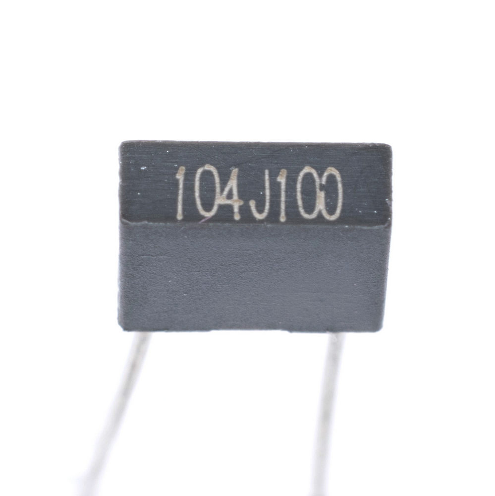 CL21X 100nF 100V J(+/-5%), P=5mm, 2,5x6,5x7,2mm (CL21X-B104J2AL05(M1)-Stcapasitor) (конденсатор пленочный)