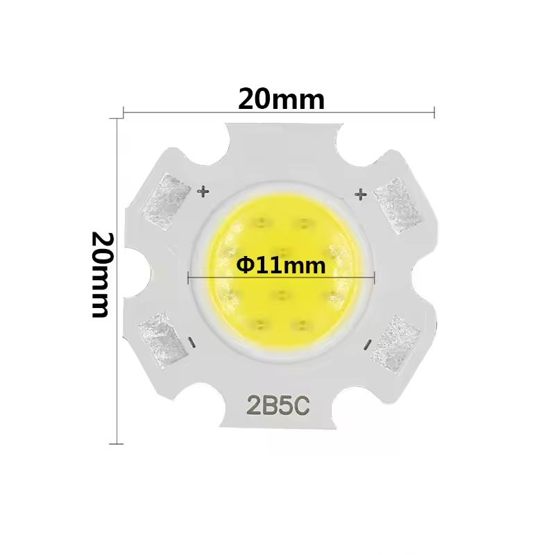 Світлодіод COB 1313 10W 6500K, 250mA(Max) @ DC 30-32V, 900-1000LM, 20x20mm Світлодіод COB 1313 10W 6500K, 250mA(Max) @ DC 30-32V, 900-1000LM, 20x20mm