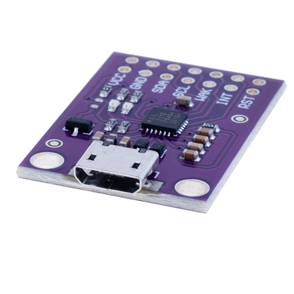 Kommunikations- Modul CP2112 USB–SMBus/I2C, MicroUSB. Kommunikations- Modul CP2112 USB–SMBus/I2C, MicroUSB.