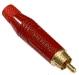 Stecker RCA rot, auf Draht, IP40; vergoldet (ACPR-RED)