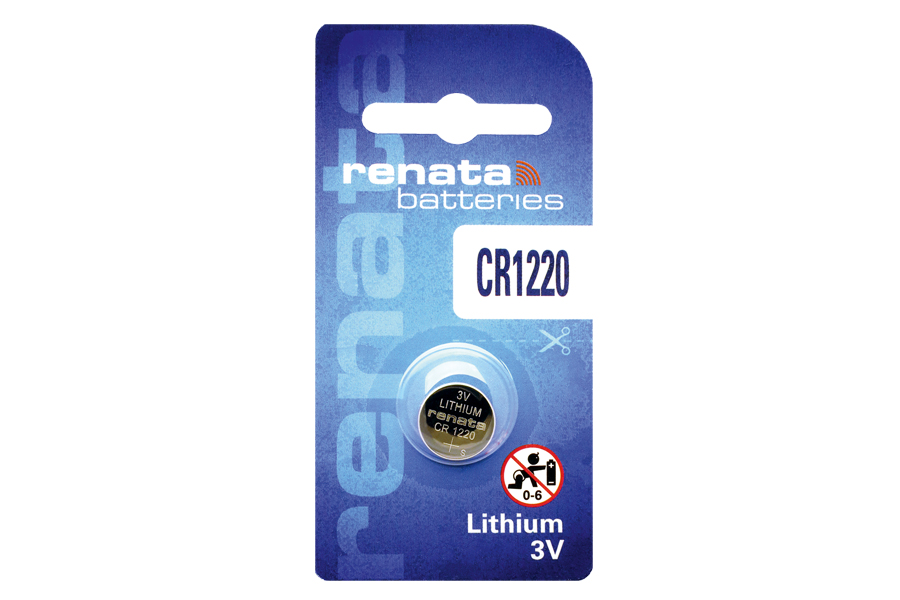 Batterie CR1220 Lithiumbatterie, 3V, RENATA