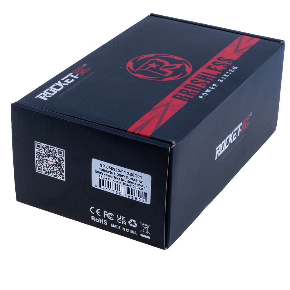 Motor 5692 980KV, schwarz, Welle 8мм (Rocket RC)