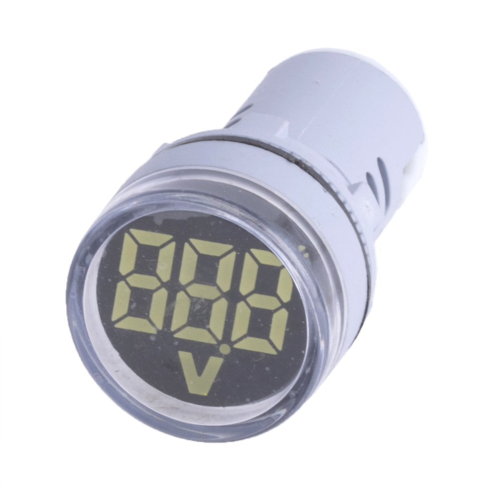 Вольтметр DC 6-100V встраиваемый, круглый, белый (AD16-22DSV, Hord) Вольтметр DC 6-100V встраиваемый, круглый, белый (AD16-22DSV, Hord)