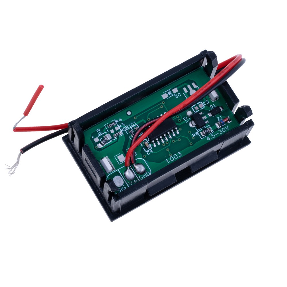 Вбудований вольтметр DC 4,5-30V зелений дисплей 0.56" (два проводи)