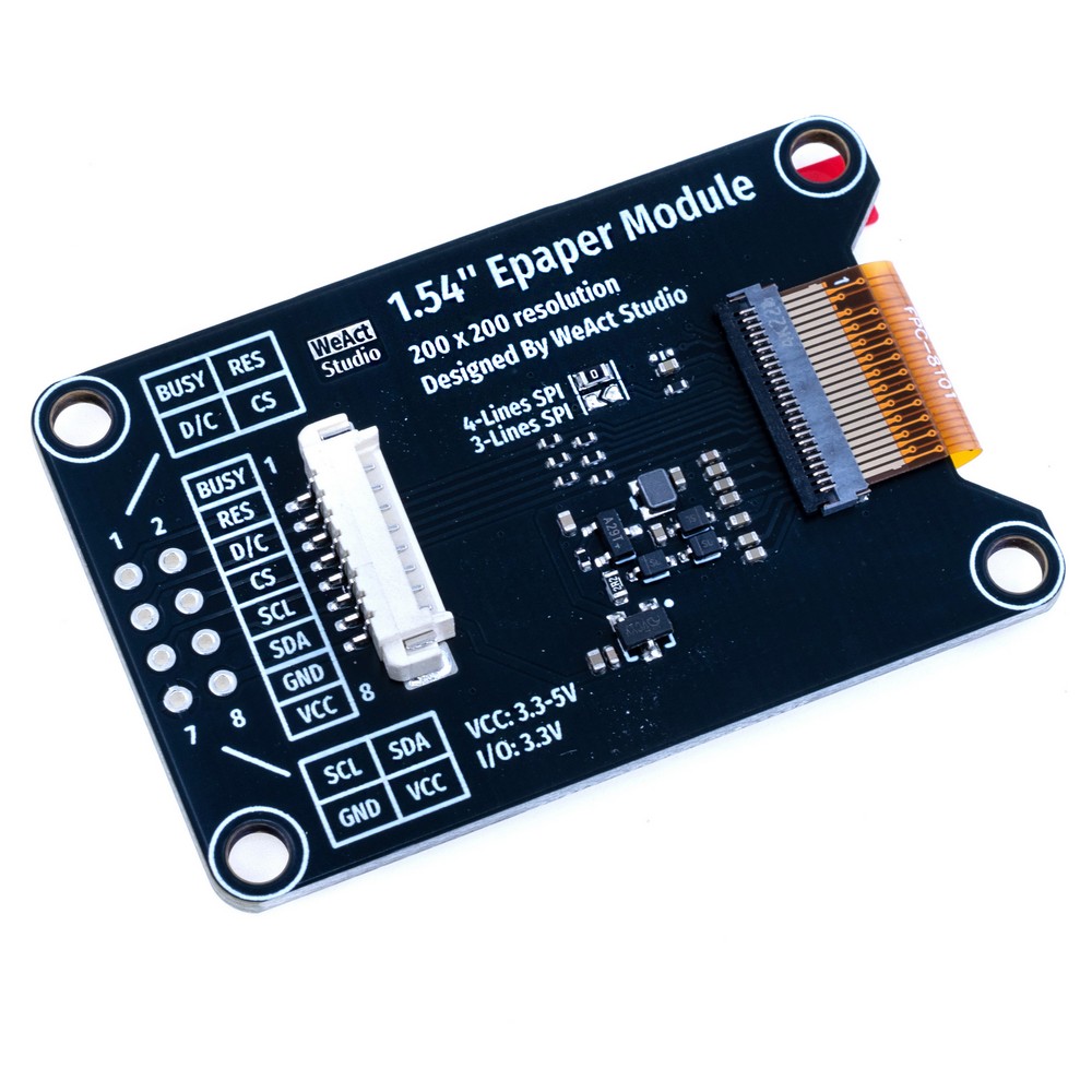 E-Paper-Display 1.54", schwarz/weiß (WeAct Studio) E-Paper-Display 1.54", schwarz/weiß (WeAct Studio)