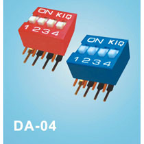 Schalter DA-04 (DIР, 4Position, eckig, rot)