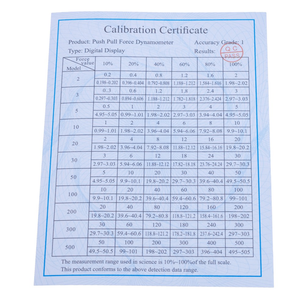 Портативний цифровий динамометр 500N для вимірювання зусилля на розтяг