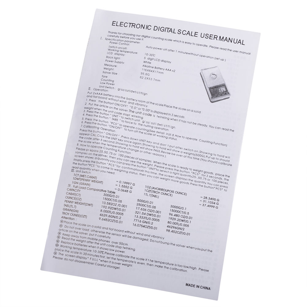 Waage elektronische 300g/0.01g DS-16