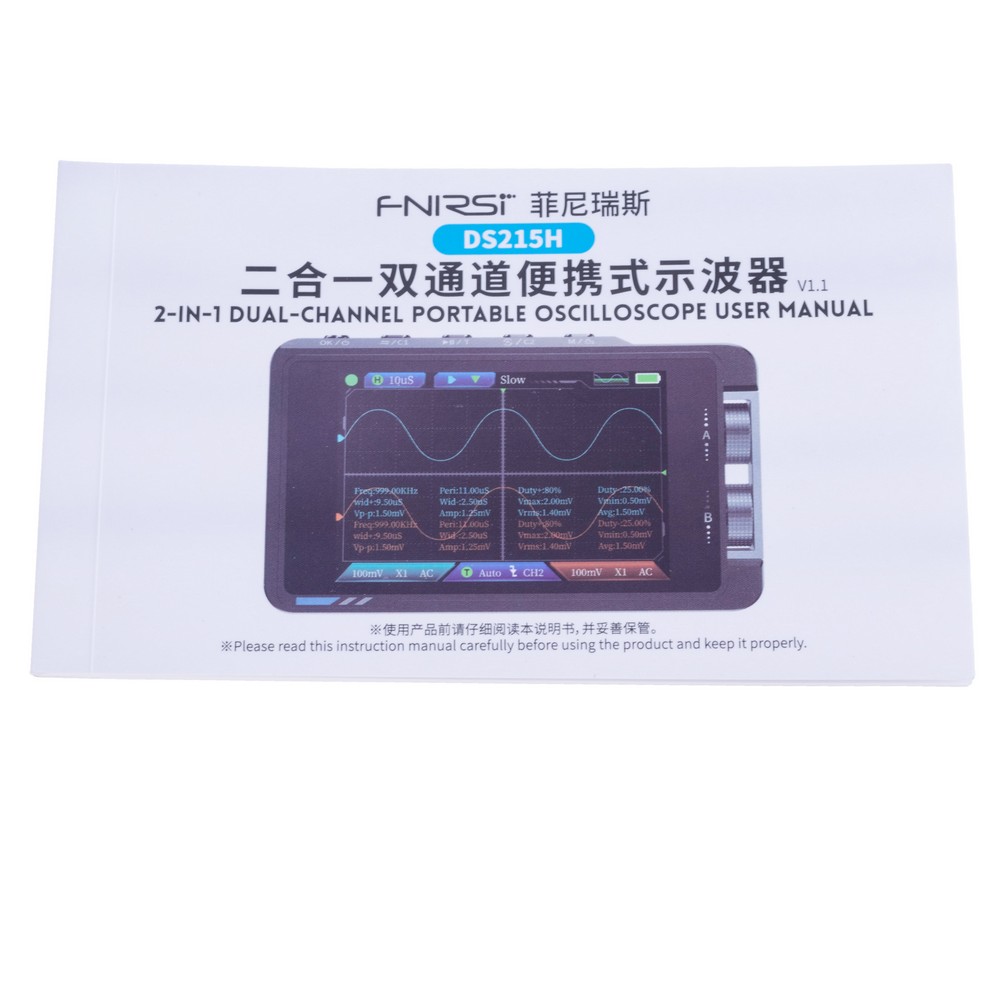 DS215H Standard 2-in-1 Dual-channel Portable Oscilloscope with P6100 probe
