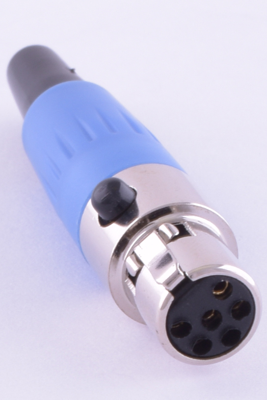 Штекер "мама" mini xlr 6P, на кабель, синий (GT3-1401-6P-BL)
