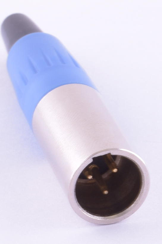 Штекер "папа" mini xlr 3P, на кабель, синее (GT3-1402-3P-BL)