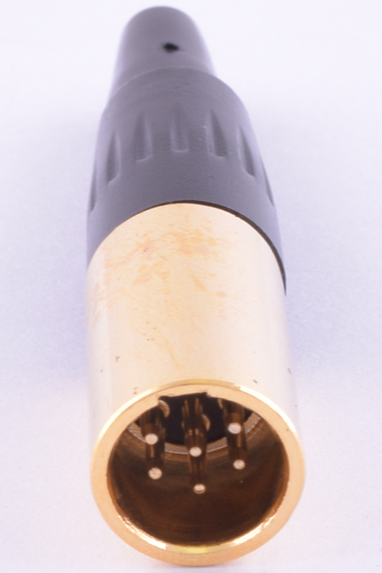 Штекер "папа" mini xlr 6P, на кабель, золоченое (GT3-1402-6P-G) Штекер "папа" mini xlr 6P, на кабель, золоченое (GT3-1402-6P-G)