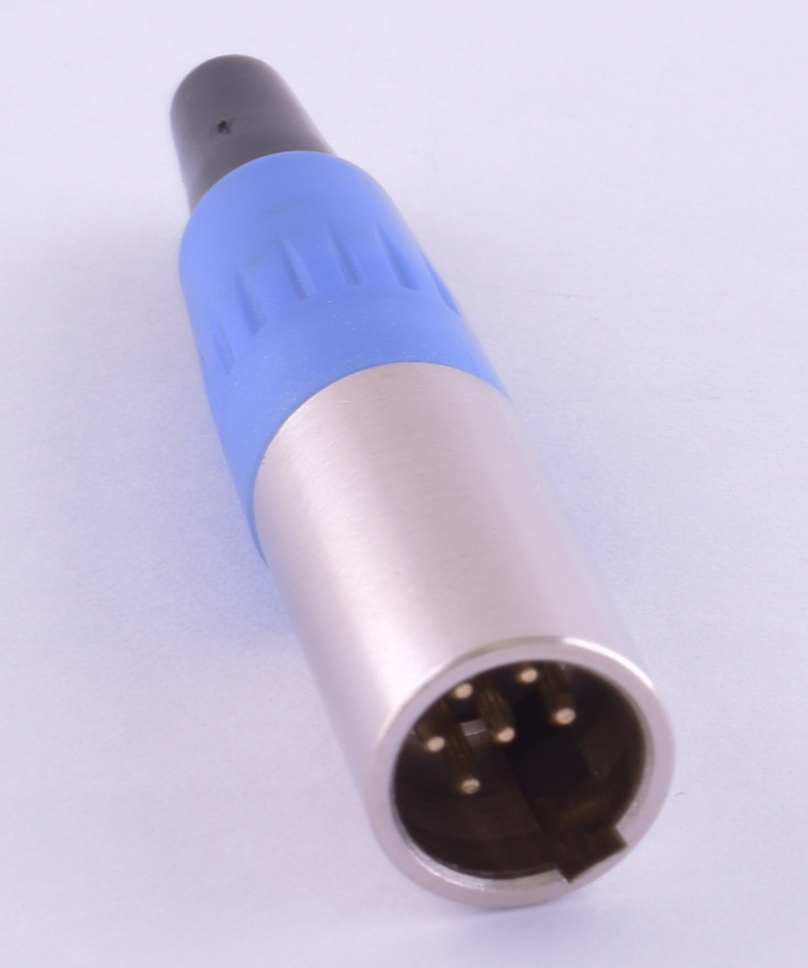 Штекер "папа" mini xlr 6P, на кабель, синее (GT3-1402-6P-BL)