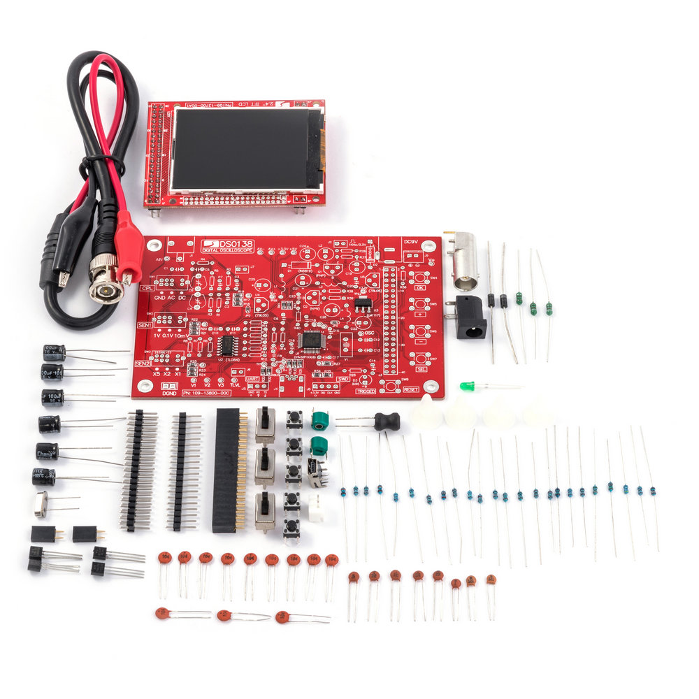 Цифровой осциллограф DSO138 1Msps-usb, экран 2,4 НАБОР для самостоятельной сборки