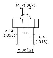 LED 7,62x7,62mm orange 630nm, 70° (L-7676CSEC-H Kingbright)