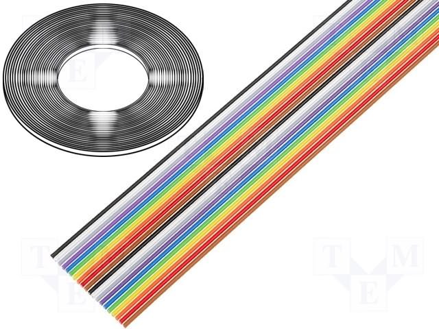 Flachbandkabel FLCC-20/30 -BQ Cable (Kabel band- vielfarbig mit Abstand 1,27; 20-polig)