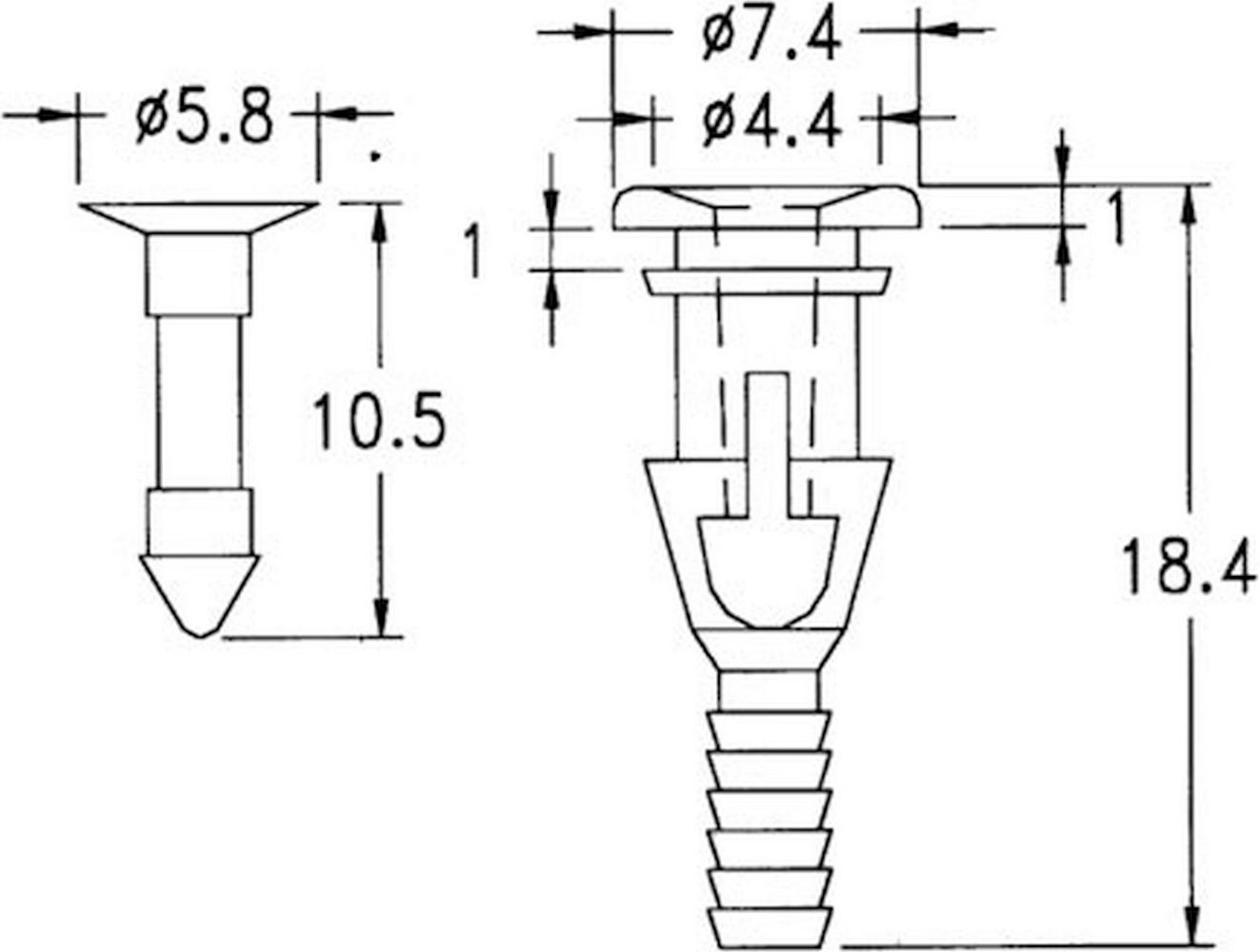 Befestigung für Ventilatore und Gitter, Plastikklammer FSP-1