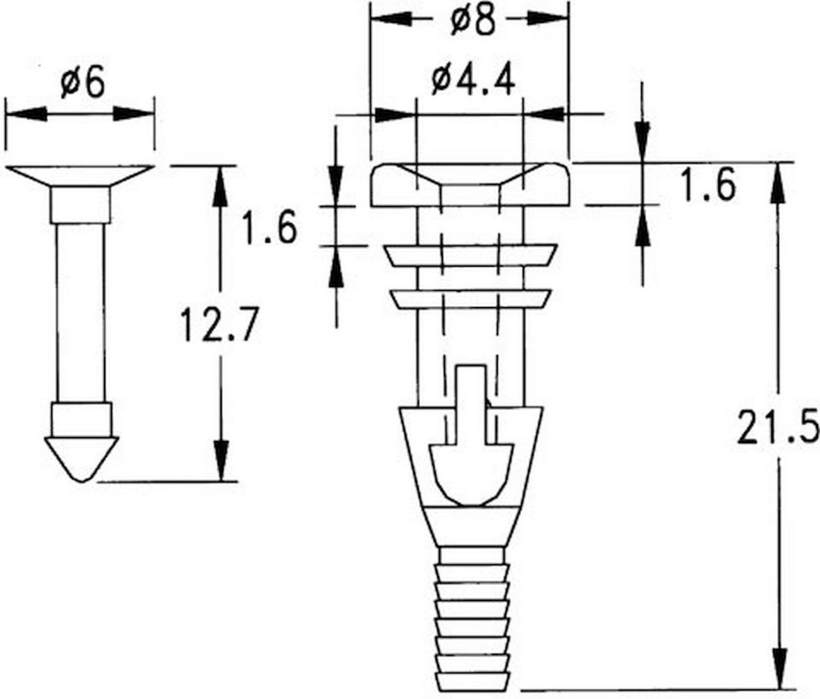 Befestigung für Ventilatore und Gitter, Plastikklammer FSP-2