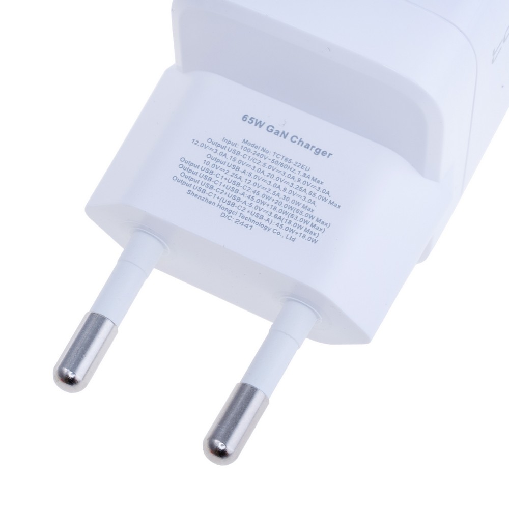 Зарядний пристрій GaN 65W, TCT65W-XR01 White Toocki Зарядний пристрій GaN 65W, TCT65W-XR01 White Toocki