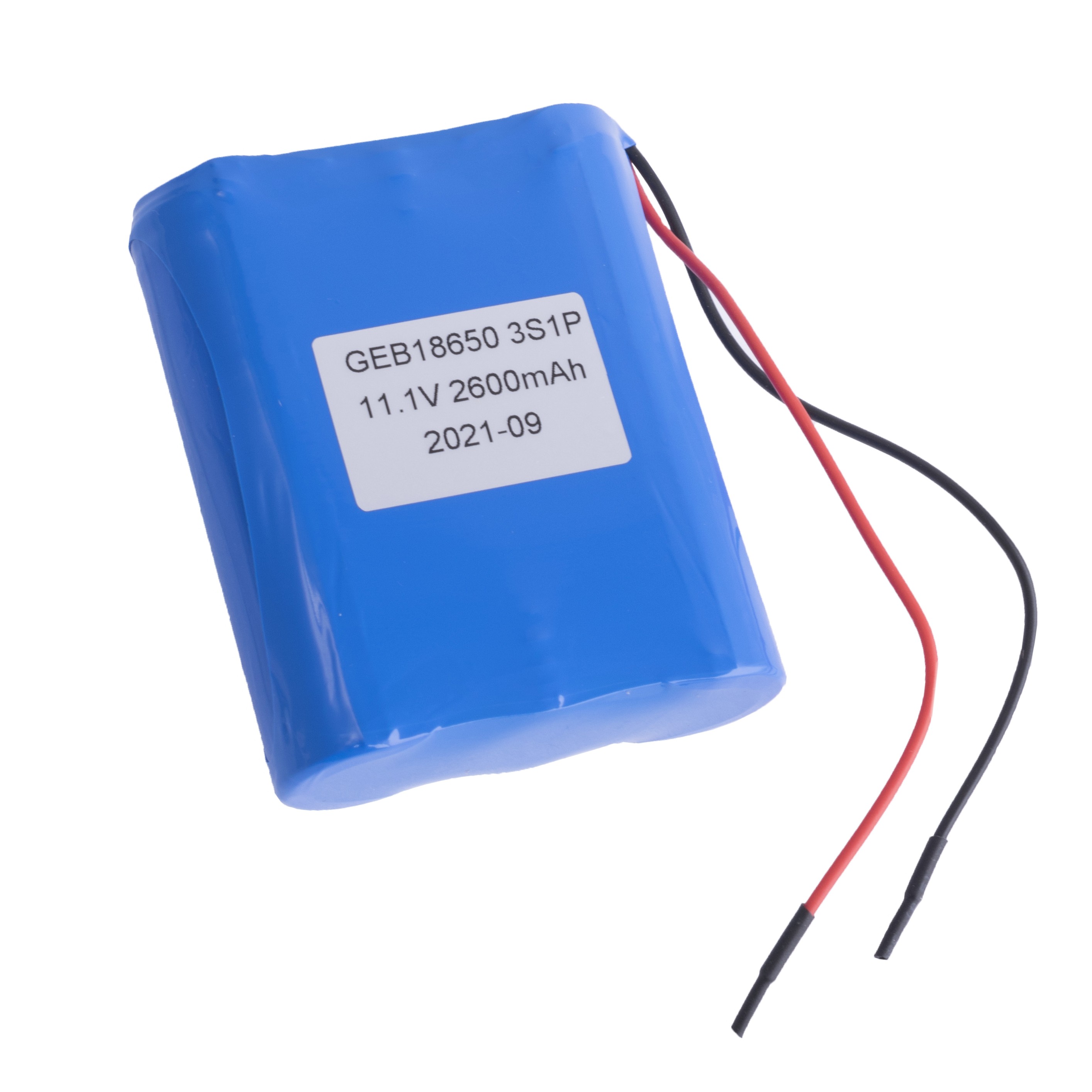 GEB18650 11.1V 2600mAh  (LiIon pack 3S1P, 1C, 18*54*70mm) +  PCB, GEB